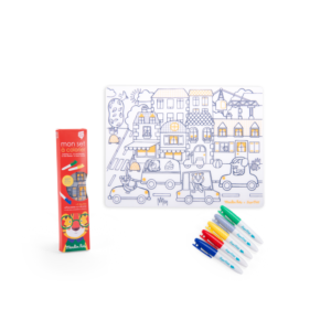 Moulin Roty - სილიკონის საღებავების სეტი, 5 ფანქარი - Les Popipop