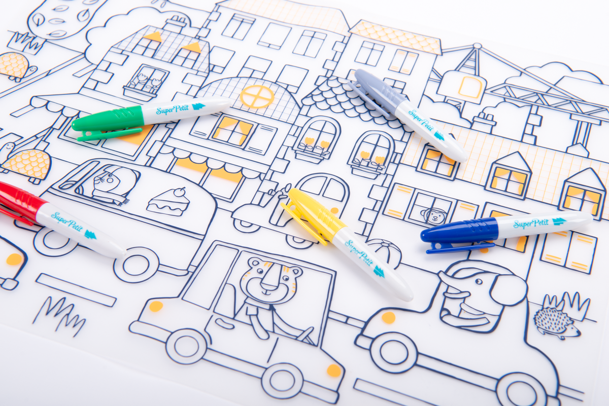 Moulin Roty - სილიკონის საღებავების სეტი, 5 ფანქარი - Les Popipop - Image 6